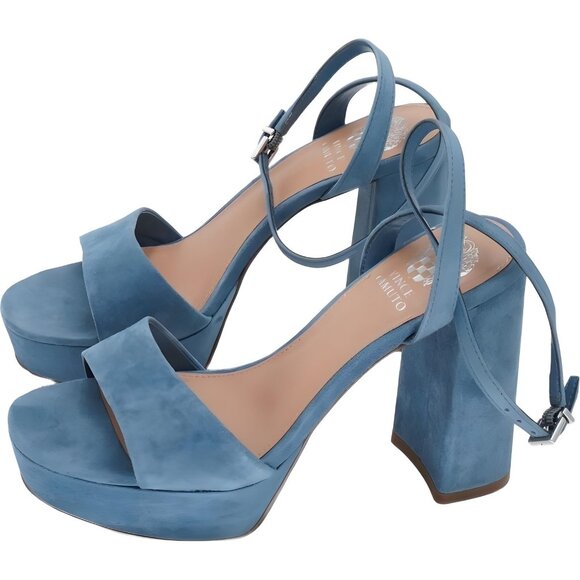 Vince Camuto Pendry Platform Wedge Sandal Blue Haze - Women's US 7.5 - Picture 2 of 6